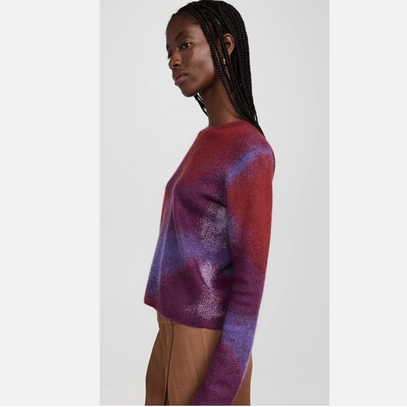 VINCE Women's Ombre Jacquard Crew Sweater L - Picture 4 of 9